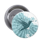 Grunge Hummingbird Button