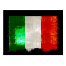Grunge Italian flag of Italy vintage retro style Postcard