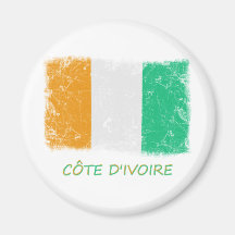Grunge Ivory Coast Flag Magnets