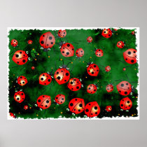 Grunge Ladybugs posters