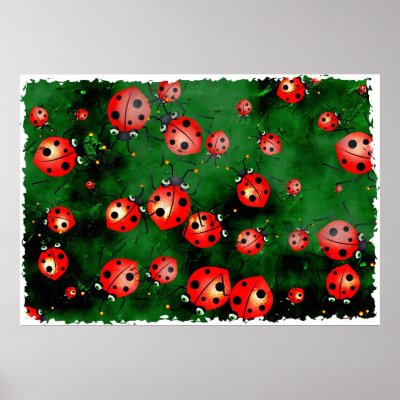 Grunge Ladybugs Posters by prawny