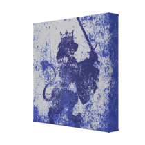 Grunge Lion King Wrapped Canvas Print