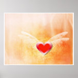 Grunge love heart poster