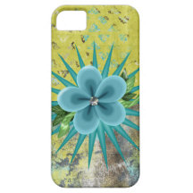 Grunge Meets Sweet Rhinestone Flower IPhone 5 Case
