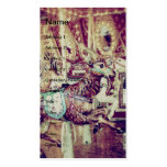 Grunge Merry-Go-Round Goat Business Cards