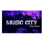 Grunge Music Business Card - Blue Purple Texture