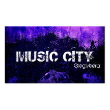 Grunge Music Business Card - Blue Purple Texture