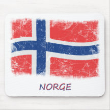 Grunge Norway Flag Mouse Pad