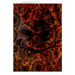 Grunge Paisley and Fire Skull and Crossbones Greeting Cards
