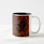 Grunge Paisley and Fire Skull and Crossbones Coffee Mugs
