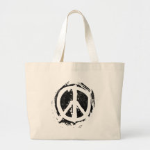 Grunge Peace Symbol Canvas Bags