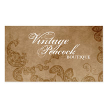 Grunge Peacock Floral Paisley Vintage Chic Stylish Business Card