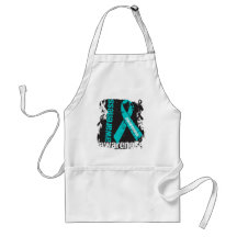 Grunge Peritoneal Cancer Awareness Apron