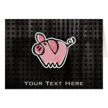 Grunge Pig Greeting Card