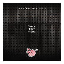Grunge Pig Personalized Invites