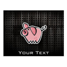 Grunge Pig Postcard