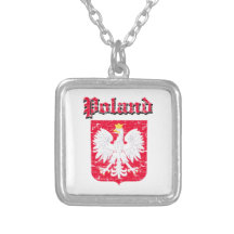 Grunge  Poland coat of arms designs Necklaces