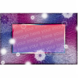 Grunge Purple and Blue snowflake picture frame photo sculptures