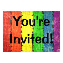Grunge Rainbow Stripes Announcements