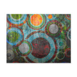 Grunge Retro Circles Postcard
