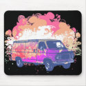 grunge retro hippie van mousepads