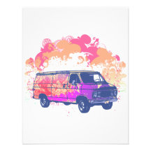 grunge retro hippie van personalised announcements
