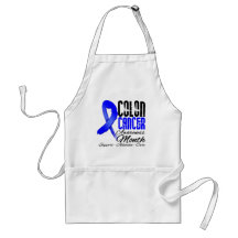 Grunge Ribbon Colon Cancer Awareness Month Apron