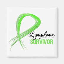 Grunge Ribbon Lymphoma Survivor Fridge Magnet