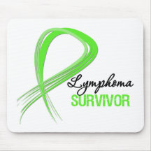 Grunge Ribbon Lymphoma Survivor Mouse Pads