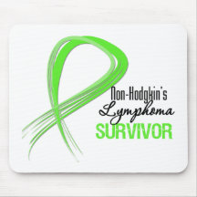Grunge Ribbon Non-Hodgkin's Lymphoma Survivor Mouse Mat