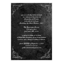 Grunge Rose Damask Gothic Invitation