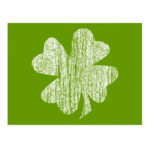 Grunge Shamrock Post Card