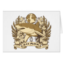 Grunge Shark Greeting Card