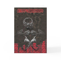 Grunge Skull Birthday Card