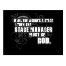 Grunge Stage Manager God Post Card
