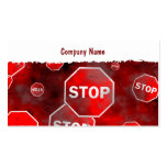 Grunge Stop Signs, Company Name Business Card Template