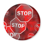 Grunge Stop Signs magnets