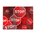 Grunge Stop Signs postcards