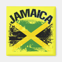Grunge Style Jamaica Flag Design Fridge Magnets