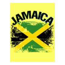 Grunge Style Jamaica Flag Design Post Cards