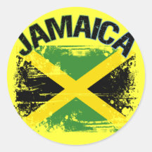 Grunge Style Jamaica Flag Design Stickers