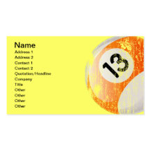 Grunge Style Number 13 Billiards Ball Business Card