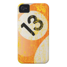 Grunge Style Number 13 Billiards Ball iPhone 4 Covers