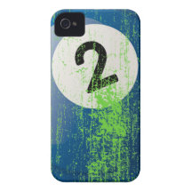 Grunge Style Number 2 Billiard Ball iPhone 4 Cover