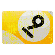 Grunge Style Number 9 Billiards Ball Flexible Magnet