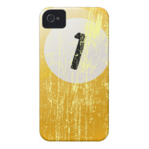 Grunge Style Number One Billiards Ball iPhone 4 Covers