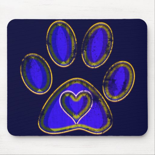 GRUNGE STYLE PAW PRINT MOUSE PADS