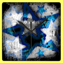 Grunge Style Stars wall clocks