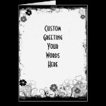 Grunge Swirl Flowers Blank Custom Card B&W cards