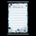 Grunge Swirl Flowers Lined Stationery White Blue stationery